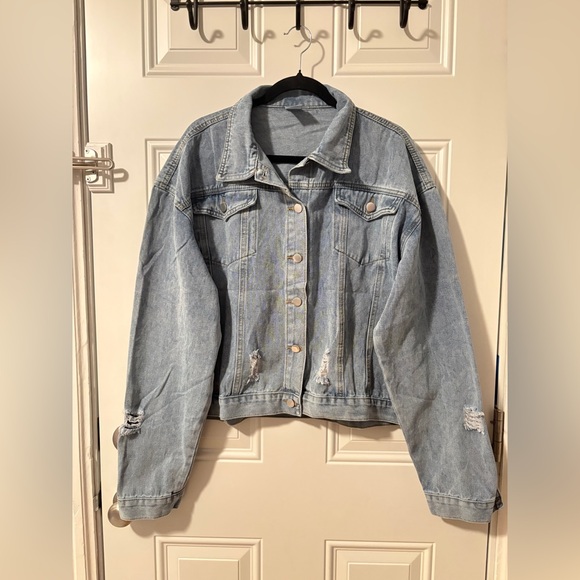 Women’s Distressed Denim Jacket - Picture 2 of 7